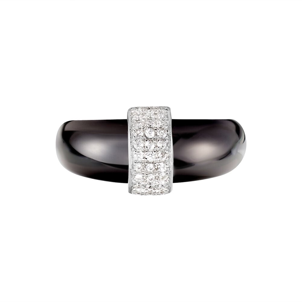 Bague Ostuni Argent Blanc Blanc Céramique Et Oxyde De Zirconium - Bagues avec pierre Femme | Marc Orian