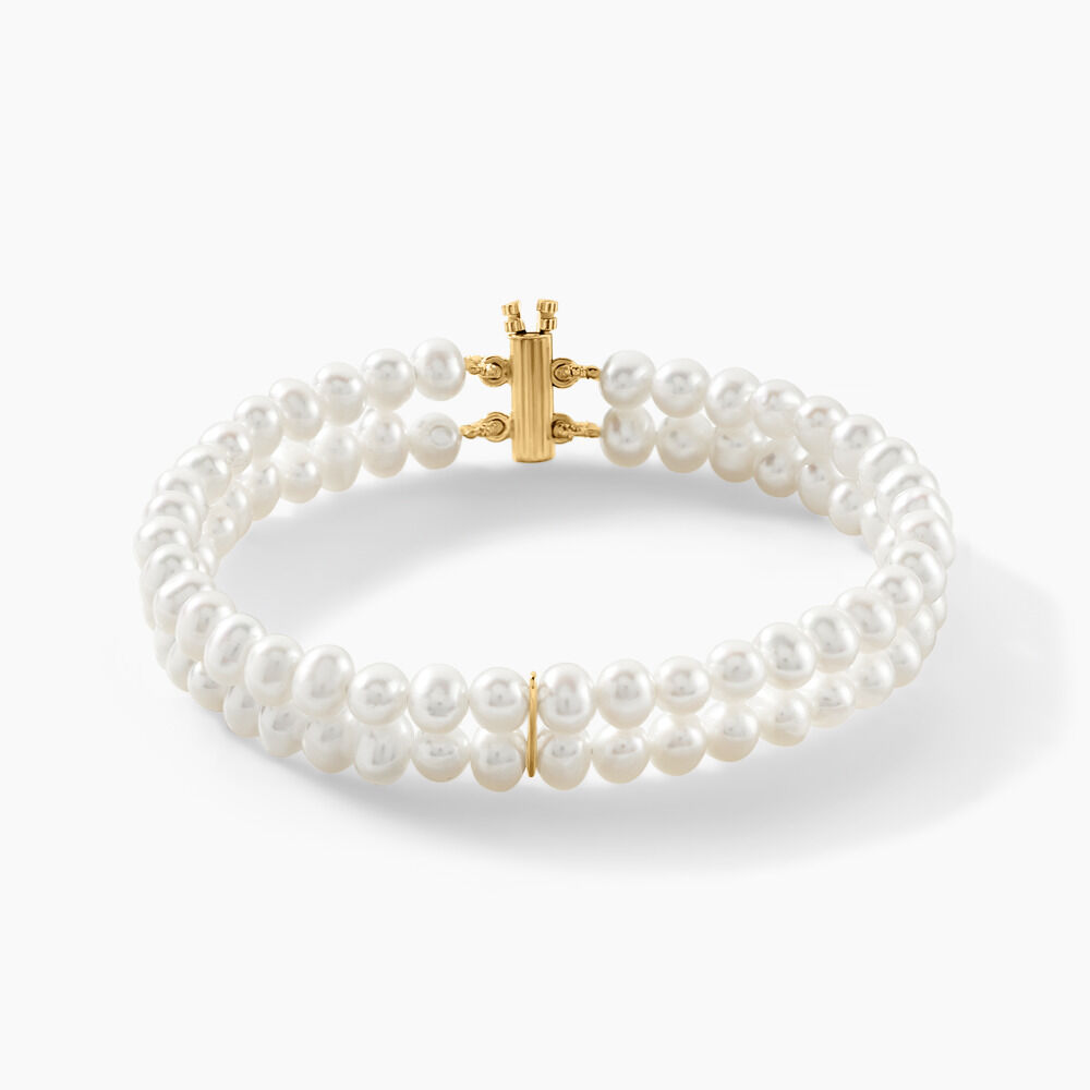 Bracelet Silene 2 Rangs Or Jaune Perle De Culture - Bracelets chaînes Femme | Marc Orian