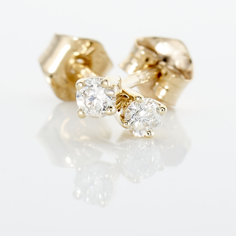 Boucles D'oreilles Puces Victoria Or Jaune Diamant - Puces Femme | Marc Orian