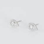 Boucles D'oreilles Puces Domitia Or Blanc Diamant - Puces Femme | Marc Orian