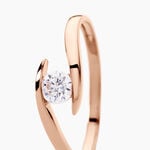 Bague Solitaire Camilia Or Rose Oxyde De Zirconium - Solitaires Femme | Marc Orian