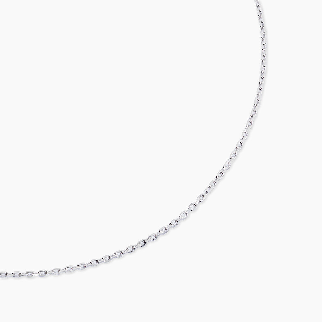 Cha&icirc;ne Claudine Maille For&ccedil;at Argent Blanc - Colliers fantaisie Femme | Marc Orian