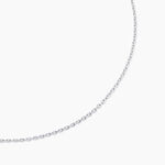 Cha&icirc;ne Claudine Maille For&ccedil;at Argent Blanc - Colliers fantaisie Femme | Marc Orian