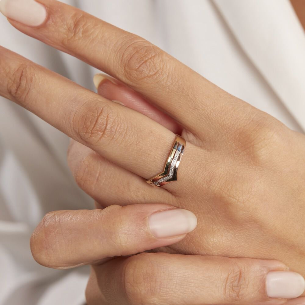 Bague Alix Or Tricolore Diamant - Bagues pierres précieuses Femme | Marc Orian