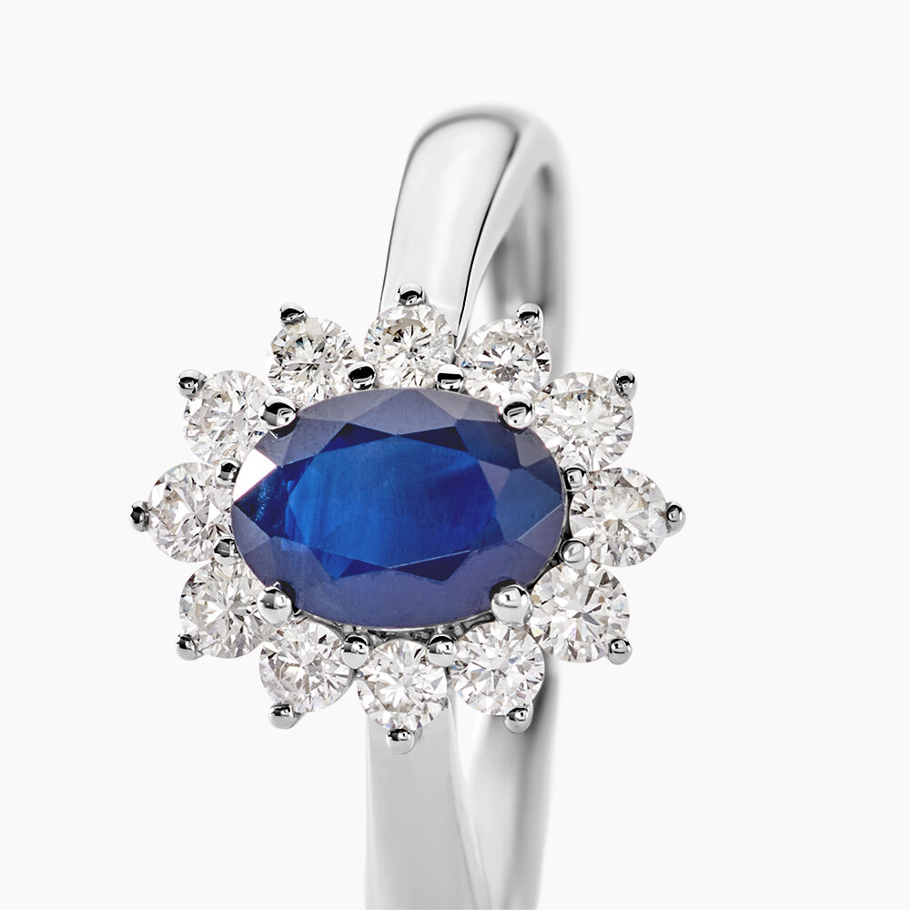 Bague Or Blanc Saphir Diamants - Solitaires Femme | Marc Orian