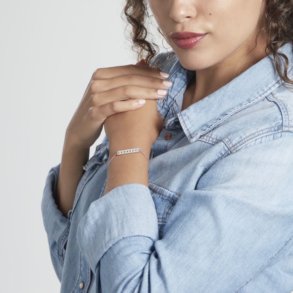 Bracelet Argent Blanc Soha Oxyde De Zirconium - Bracelets chaînes Femme | Marc Orian