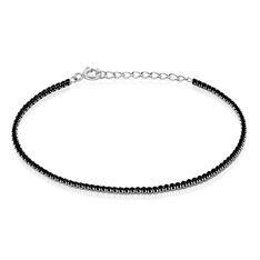 Bracelet Lou-anne Argent Blanc Oxyde De Zirconium Noir - Bracelets chaînes Femme | Marc Orian