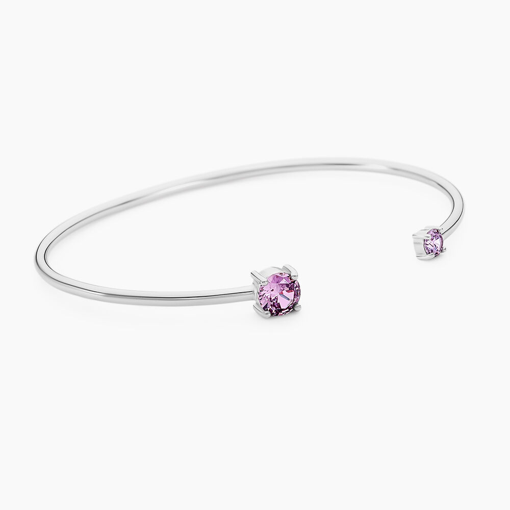 Bracelet Jonc Rio Argent Blanc Oxyde De Zirconium - Bracelets joncs Femme | Marc Orian