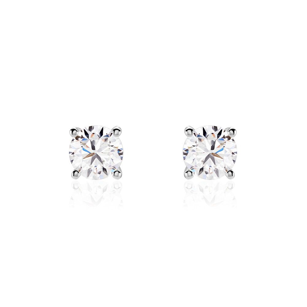 Boucles D'oreilles Puces Aphrodite Or Blanc Diamant -  Homme | Marc Orian