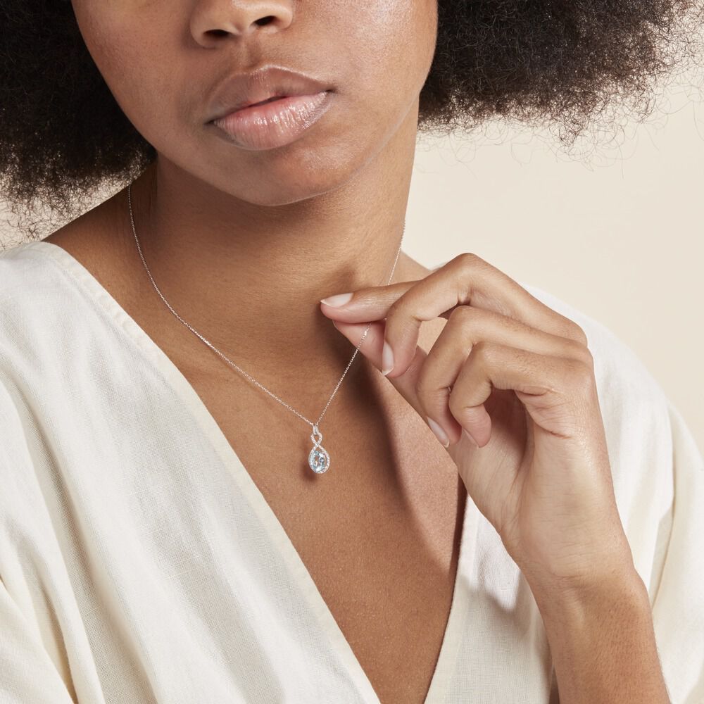 Collier Passion Or Blanc Topaze Et Oxyde De Zirconium - Colliers avec pierres Femme | Marc Orian