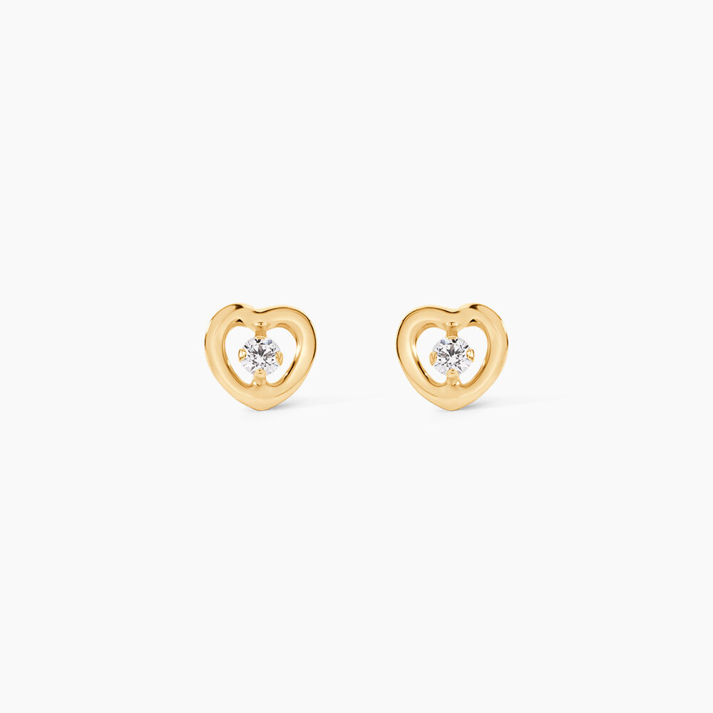 Boucles D'oreilles Puces Dolly Or Jaune Oxyde De Zirconium - Puces Famille | Marc Orian