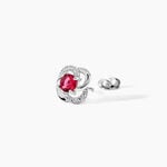 Boucles D'oreilles Puces Argent Blanc Clover Verre Oxydes De Zirconium - Puces Femme | Marc Orian