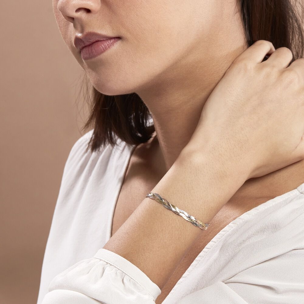 Bracelet Elae Argent Tricolore - Bracelets mailles Femme | Marc Orian