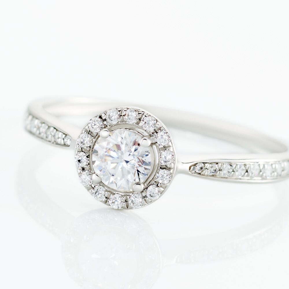 Bague Or Blanc Peony Oxyde De Zirconium - Solitaires Femme | Marc Orian