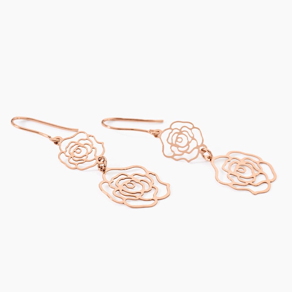 Boucles D'oreilles Pendantes Margotte Argent Rose - Pendantes Femme | Marc Orian