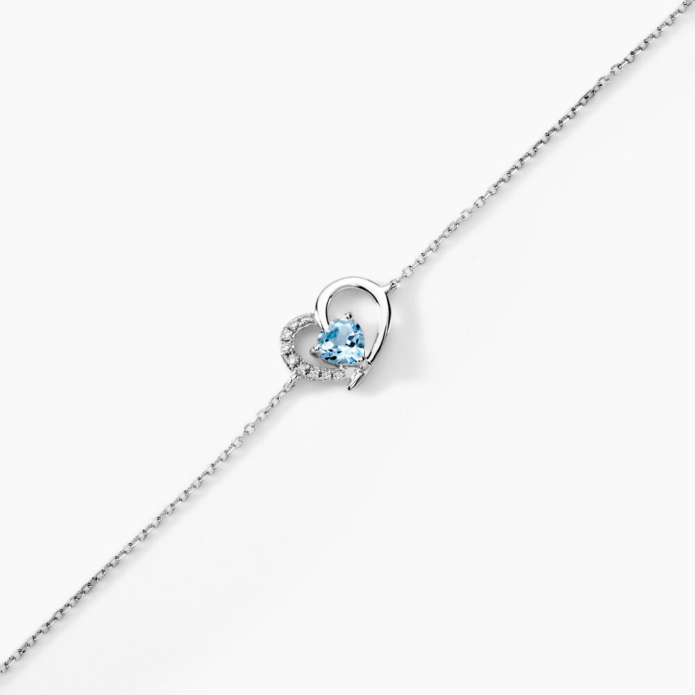 Bracelet Eliana Or Blanc Topaze Et Oxyde De Zirconium - Bracelets cha&icirc;nes Femme | Marc Orian