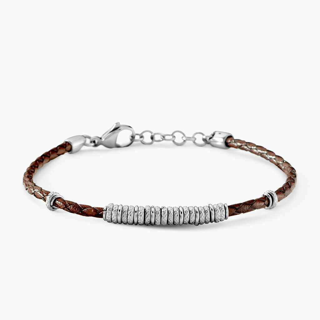 Bracelet Jourdan Cuir De Vache Marron - Bracelets cuir Homme | Marc Orian