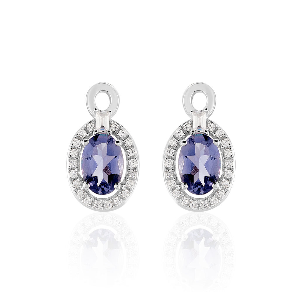 Boucles D'oreilles Pendantes Dally Or Blanc Oxyde De Zirconium Iolite - Pendantes Femme | Marc Orian