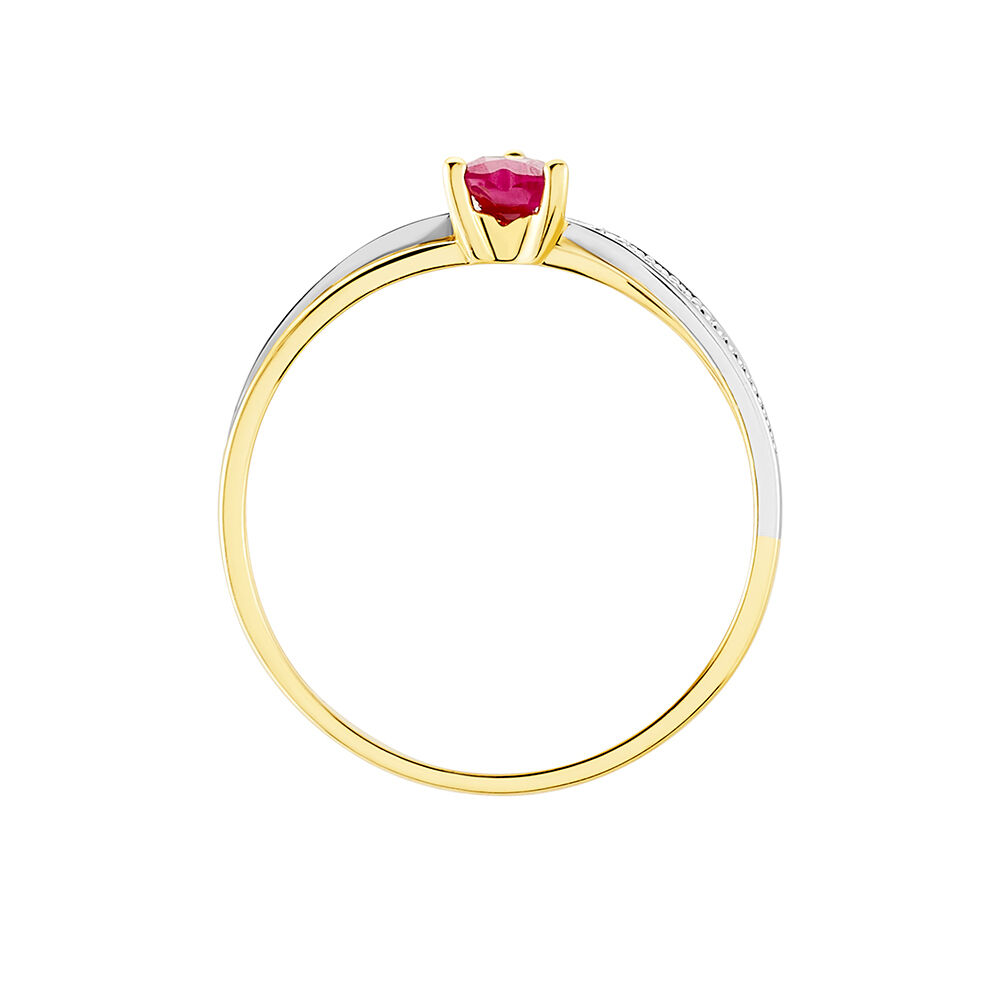 Bague Skylar Or Bicolore Rubis Diamant - Bagues vintage Femme | Marc Orian
