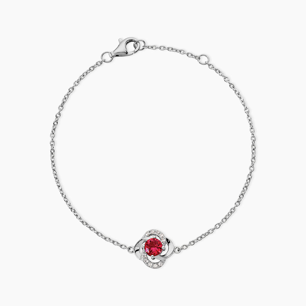 Bracelet Argent Blanc Clover Verre Oxydes De Zirconium - Bracelets fantaisie Femme | Marc Orian