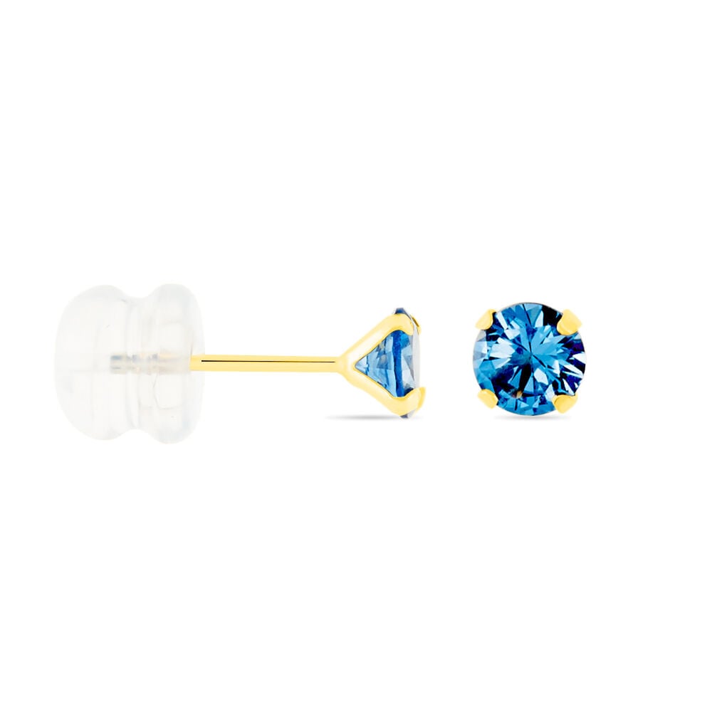 Boucles D'oreilles Puces daria Serti Griffe 3 Or Jaune Oxyde - Puces Femme | Marc Orian