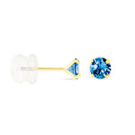 Boucles D'oreilles Puces Carin Serti Griffe 3 Or Jaune Oxyde - Puces Femme | Marc Orian