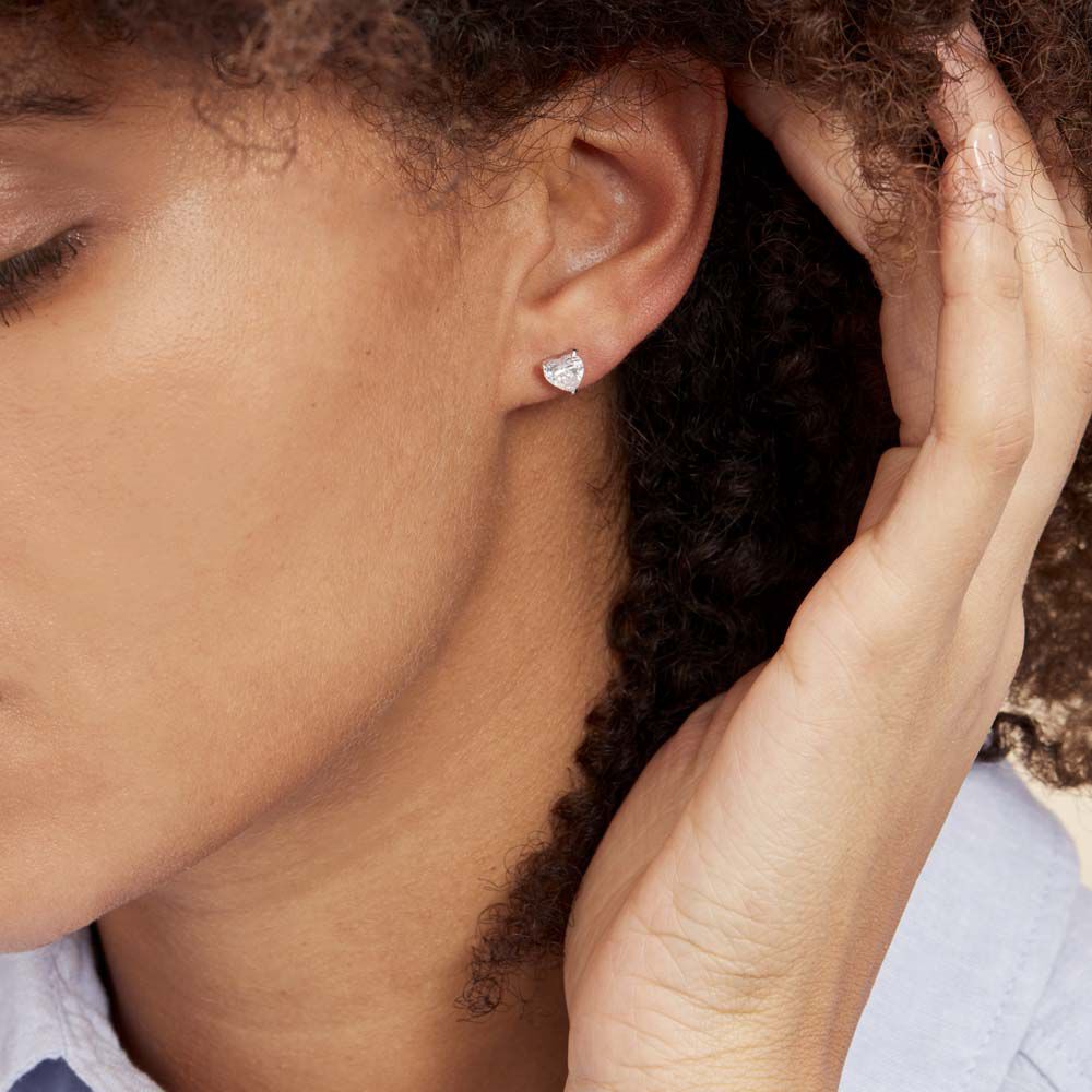 Boucles D'oreilles Puces Argent Blanc Schull Oxydes De Zirconium - Puces Femme | Marc Orian