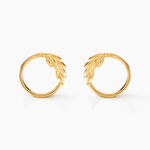 Boucles D'oreilles Puces Foliel Or Jaune - Puces Femme | Marc Orian