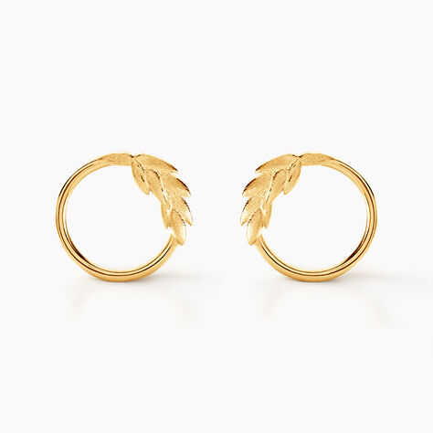 Boucles D'oreilles Puces Foliel Or Jaune - Puces Femme | Marc Orian