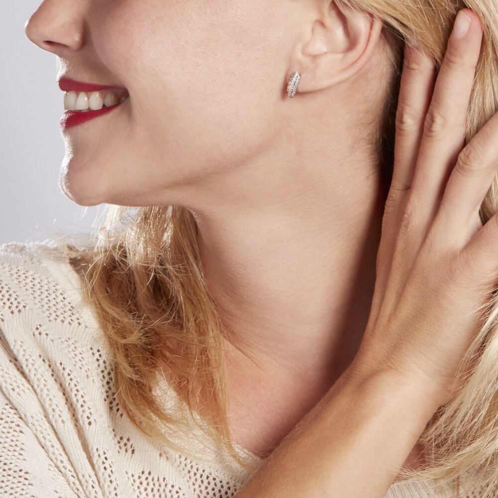 Boucles D'oreilles Pendantes Cynthia Argent Blanc Oxyde De Zirconium - Pendantes Femme | Marc Orian