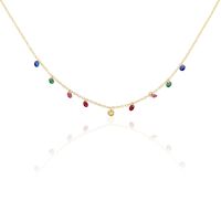 Collier Plaqué Or Myosothis Pierres Artificielles