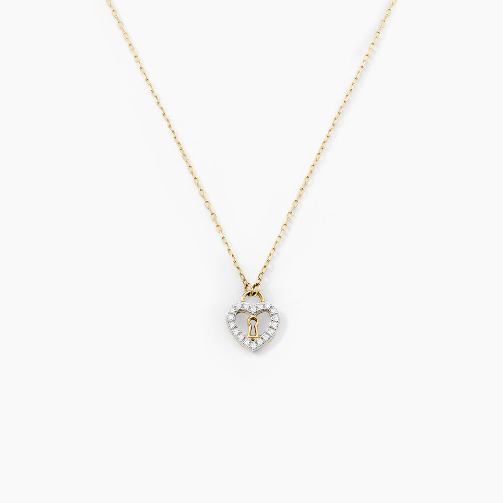 Collier Luchetto Or Jaune Oxyde De Zirconium - Colliers avec pierres Femme | Marc Orian