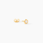 Boucles D'Oreilles Puces Barbro Or Jaune Cristal - Puces Femme | Marc Orian