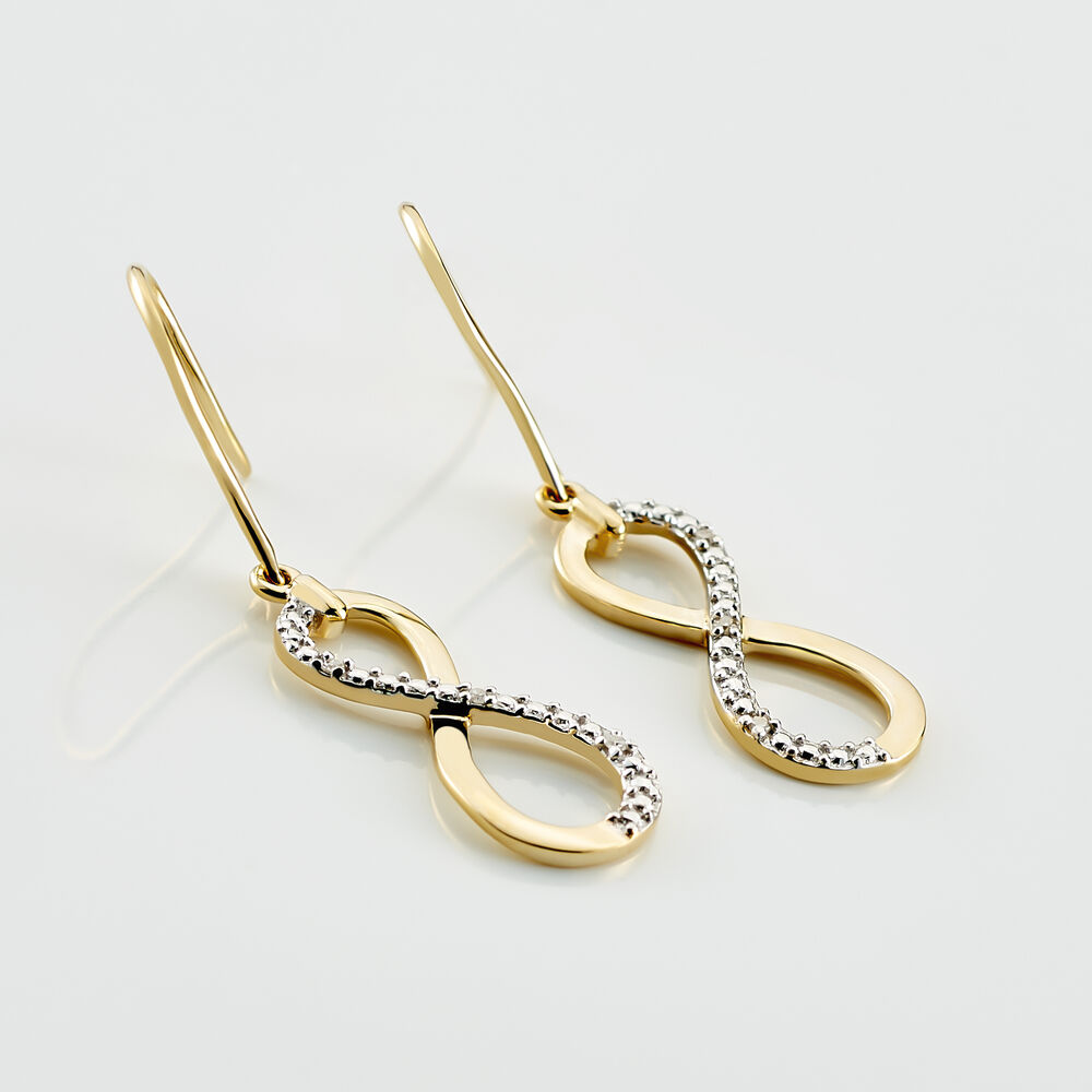 Boucles D'oreilles Pendantes Infino Or Jaune Diamant - Pendantes Femme | Marc Orian