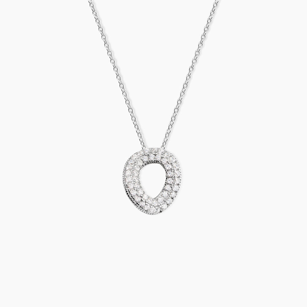 Collier Argent Blanc Irenaeus Oxydes De Zirconium - Colliers avec pierres Femme | Marc Orian