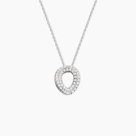 Collier Argent Blanc Irenaeus Oxydes De Zirconium - Colliers avec pierres Femme | Marc Orian