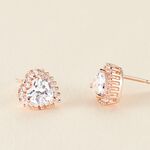 Boucles D'oreilles Puces Calvi Argent Rose Oxyde De Zirconium - Puces Femme | Marc Orian