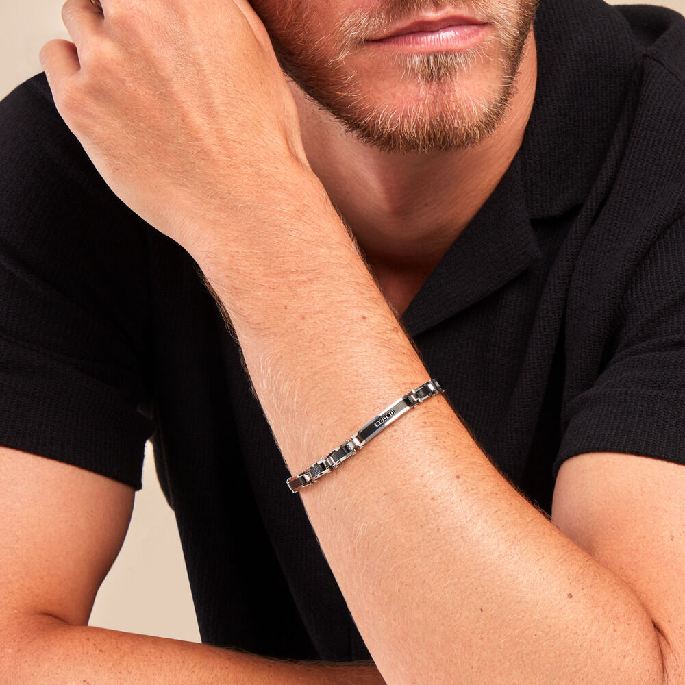 Bracelet Dax Acier Bicolore Oxyde De Zirconium - Bracelets chaînes Homme | Marc Orian