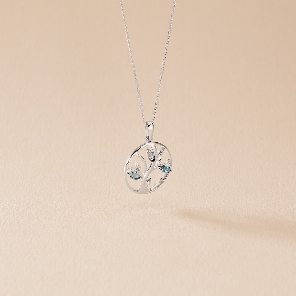 Pendentif Godolieba Or Blanc Topaze - Pendentifs Femme | Marc Orian