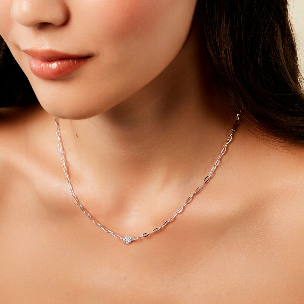 Collier Cesarie Argent Blanc Oxyde De Zirconium - Colliers avec pierres Femme | Marc Orian