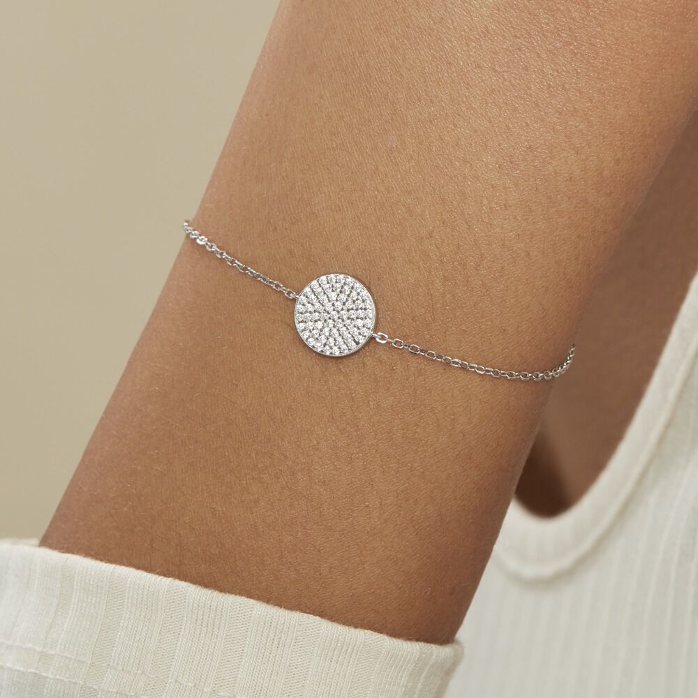 Bracelet Angeles Argent Blanc Oxyde De Zirconium - Bracelets Medailles Femme | Marc Orian