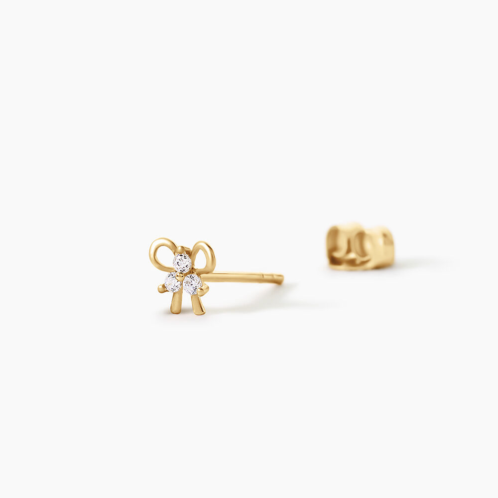 Boucles D'Oreilles Puces Darina Argent Dor&eacute; A L'Or 750/1000 Oxyde De Zirconium - Puces Enfant | Marc Orian