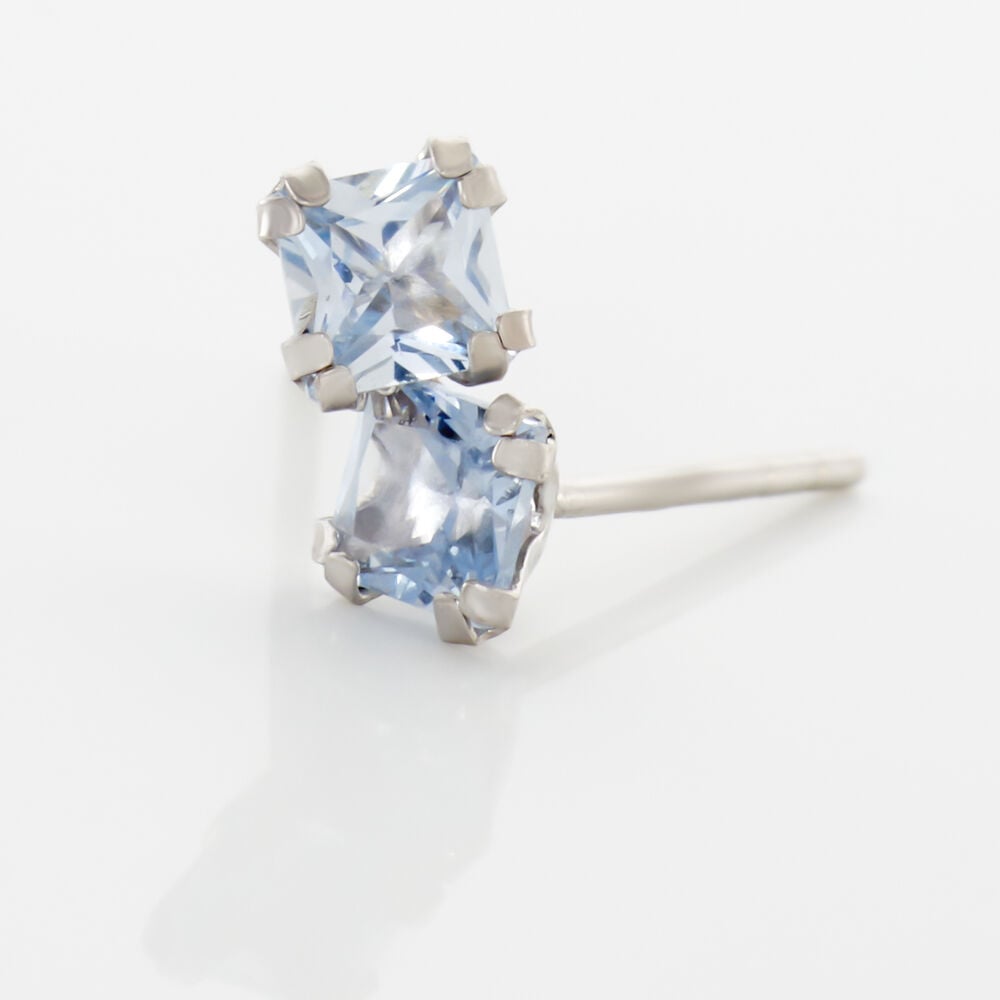 Boucles D'oreilles Puces Doreen Carre Or Blanc Oxyde De Zirconium - Puces Femme | Marc Orian