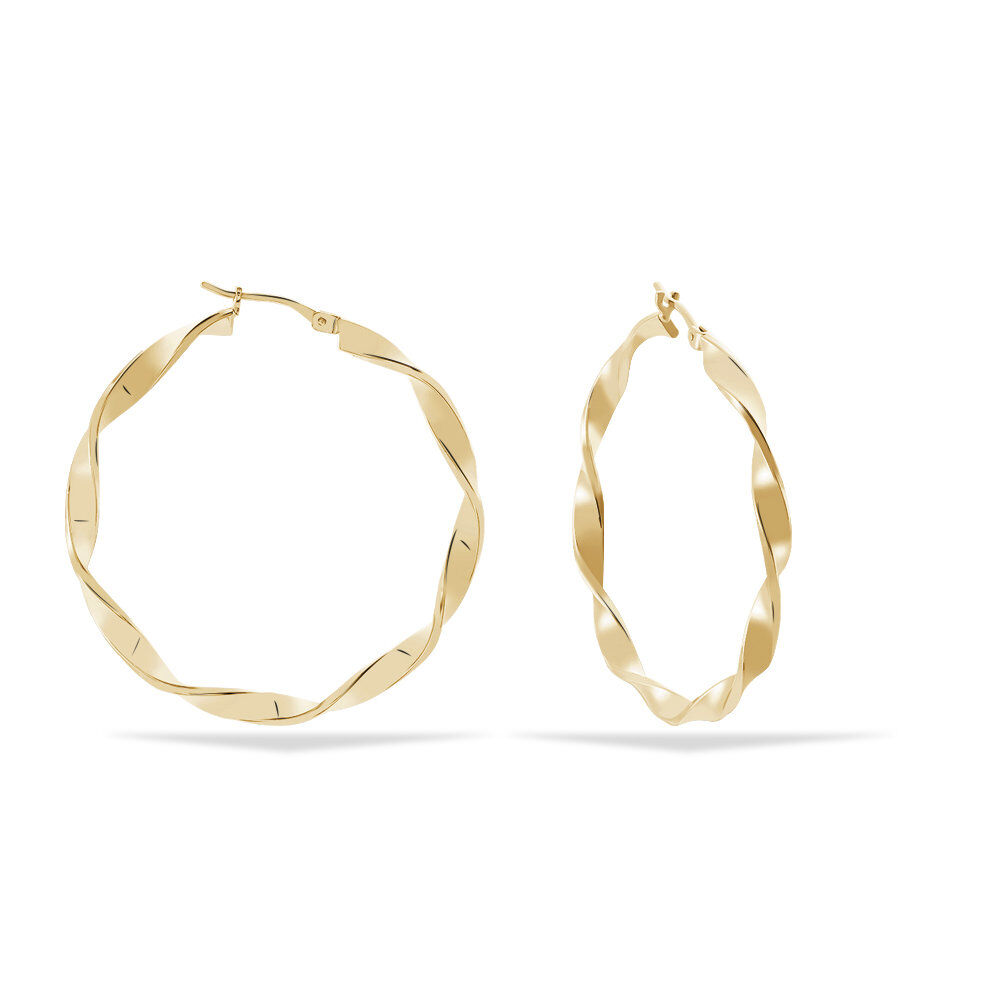 Cr&eacute;oles Lenna Torsad&eacute;e Plaqu&eacute; Or Jaune - Cr&eacute;oles Femme | Marc Orian