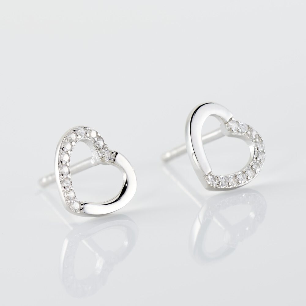 Boucles D'oreilles Puces Argent Blanc Saverio Oxydes De Zirconium - Puces Femme | Marc Orian