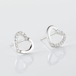 Boucles D'oreilles Puces Argent Blanc Saverio Oxydes De Zirconium - Puces Femme | Marc Orian