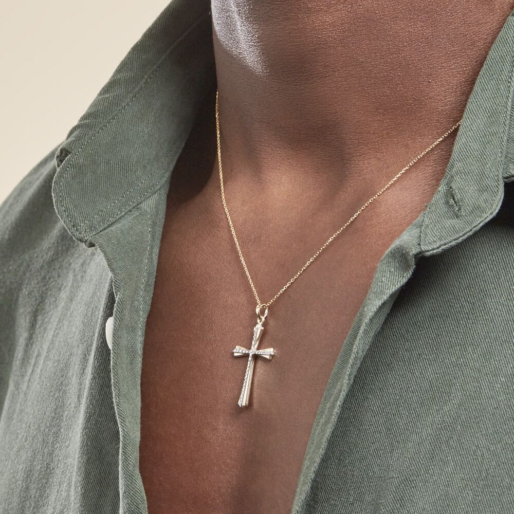 Pendentif Benny Croix Ciselee Or Bicolore - Pendentifs Unisex | Marc Orian
