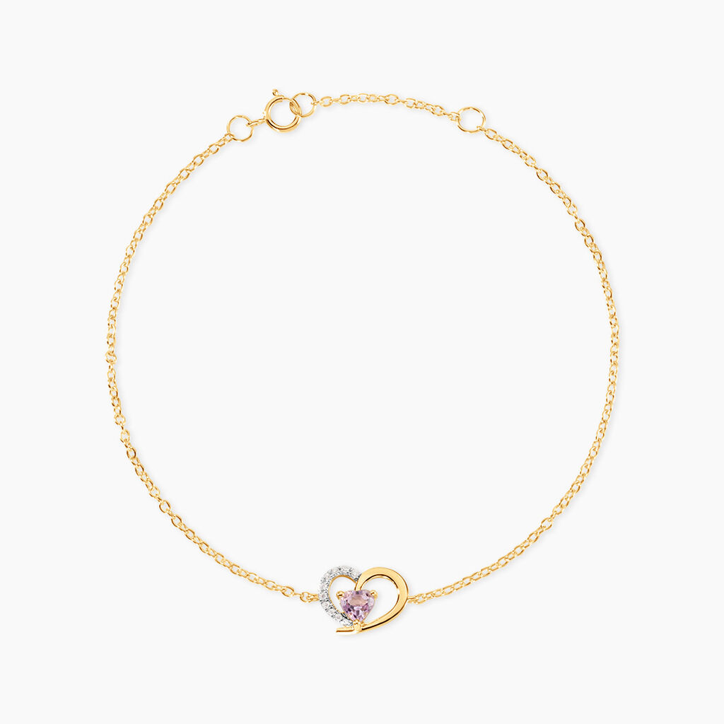 Bracelet Eliana Argent Dor&eacute; A L'Or 750/1000 Am&eacute;thyste Oxyde De Zirconium - Bracelets cha&icirc;nes Femme | Marc Orian