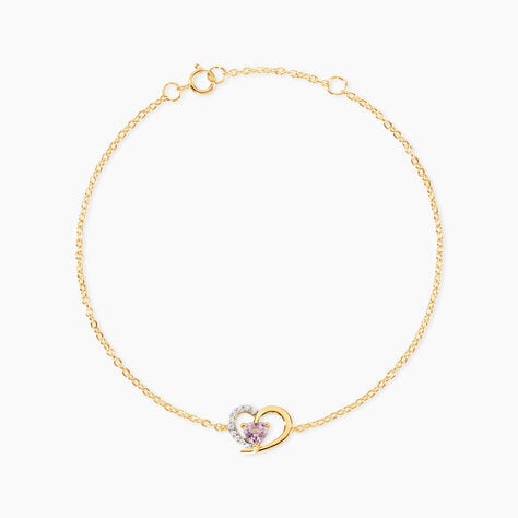 Bracelet Eliana Argent Dor&eacute; A L'Or 750/1000 Am&eacute;thyste Oxyde De Zirconium - Bracelets cha&icirc;nes Femme | Marc Orian