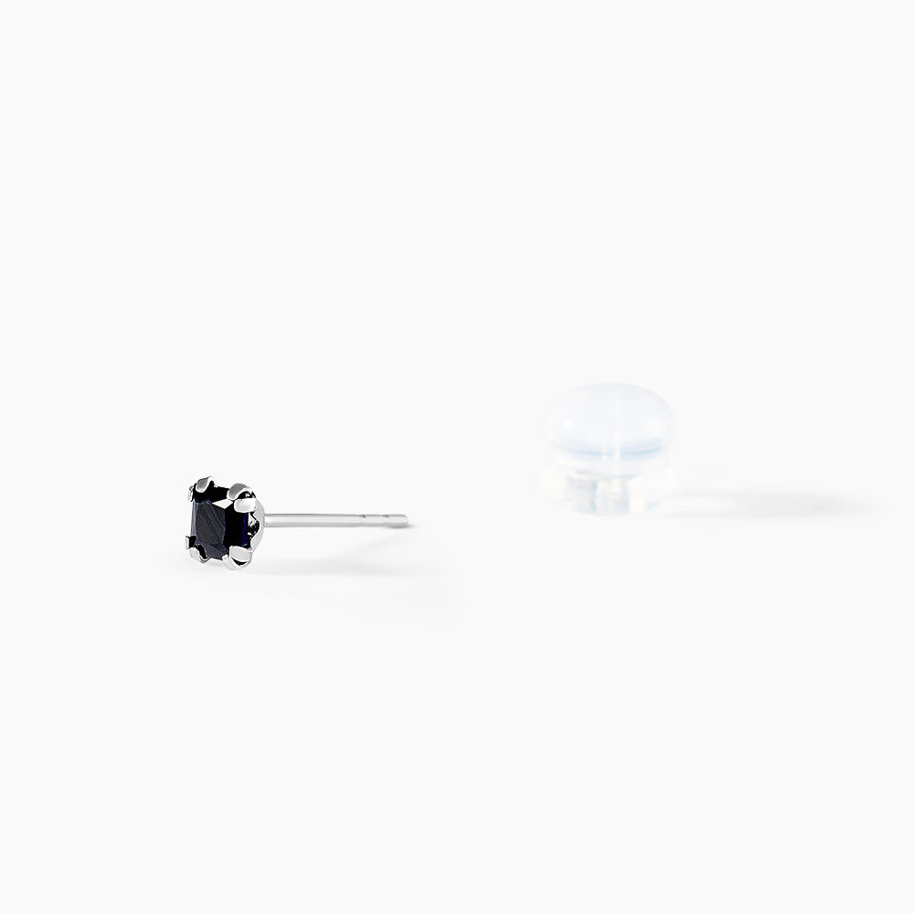 Boucles D'oreilles Puces Doreen Carre Or Blanc Oxyde De Zirconium - Puces Femme | Marc Orian